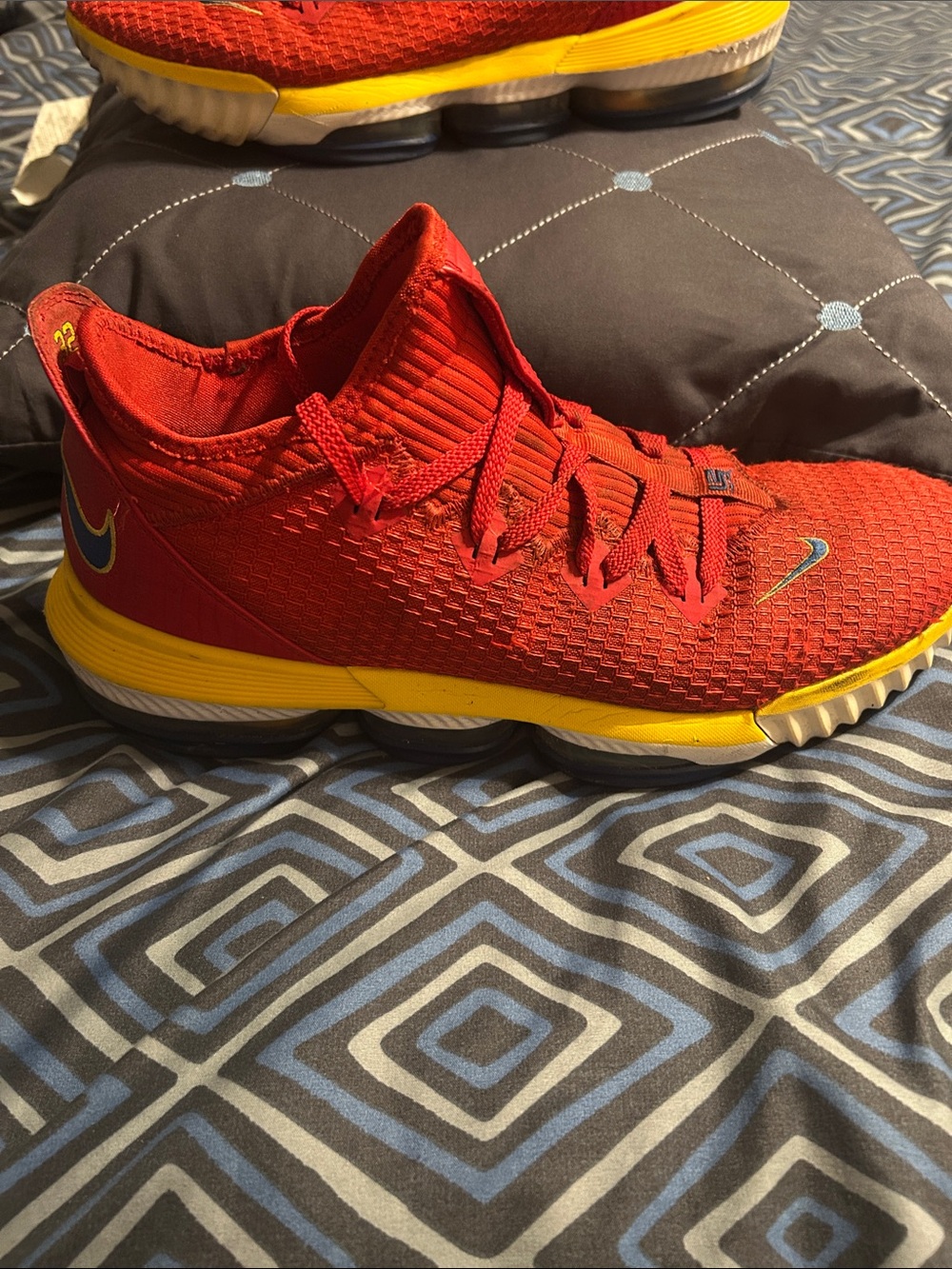Nike Red and Yellow LeBron Signature Shoes - Picture 3 of 15